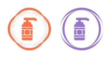 Renkli pompa şişesi simgeleri ayarlandı, vektör illüstrasyonu sıvı için beyaz arkaplanda izole edildi 