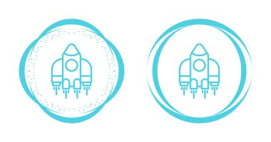 Uzay gemisi, roket simgesi seti, resimleme beyaz arkaplanda izole edildi