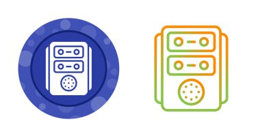 Dairesel aksanlı iki ses hoparlörü simgesi