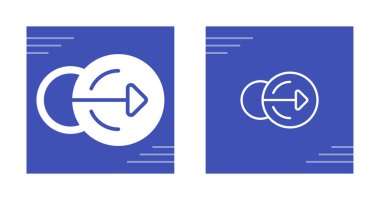 Üst üste binen beyaz ok mavi ve beyaz daireler