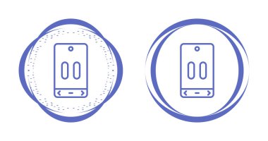 Duraklatma simgeleri olan minimalist cep telefonu. Vektör illüstrasyonu