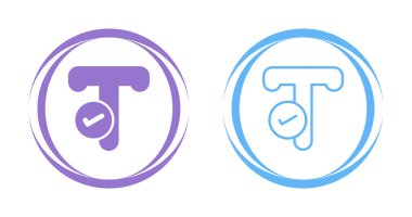 T Kontrol simgesinin vektör illüstrasyonu