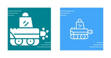 Tracked Vehicle with Front Drill or Boring Machine Icon