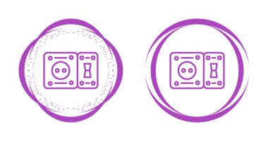 GFCI Outlet ağ simgeleri seti, vektör illüstrasyonu