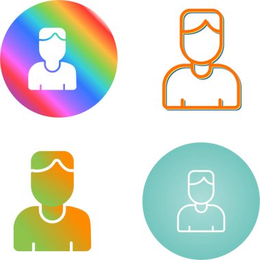 erkek kullanıcı simgeleri seti, vektör illüstrasyonu