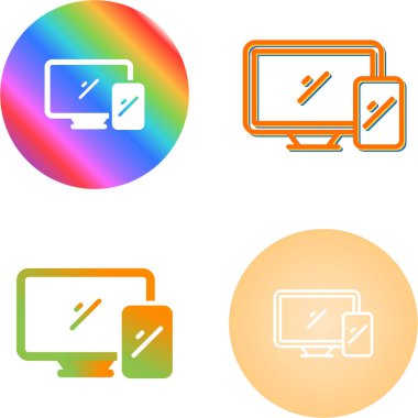 Bilgisayar Basit Simgesi, Beyaz Arkaplanda Vektör İllüstrasyonu 