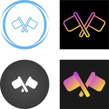 İşaret bayrakları simgeleri ayarlandı, vektör illüstrasyonu 