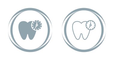 Diş kliniği logosu şablonu, diş simgesi, vektör illüstrasyonu beyaz arkaplanda izole edildi 