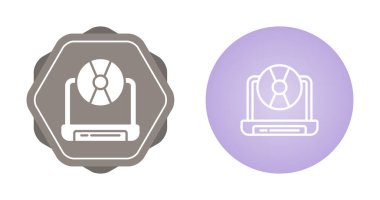 dizüstü bilgisayar ve cd simgeleri beyaz ve siyah arkaplan üzerinde izole edilmiş, vektör illüstrasyonu