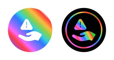 Tehlike simgeleri belirlendi, risk sembolleri, basit ve modern vektör çizimi. Uyarı işaretleri tutan eller