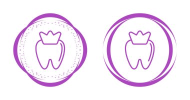 Diş sağlığı kliniği logosu şablonu, diş simgeleri, vektör illüstrasyonu