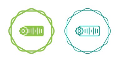 Dairesel sınırlar içinde yeşil ve mavi dişli simgeleri