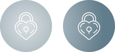 Beyaz arkaplanda kalp kilidi simgesi izole edildi.