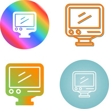 Bilgisayar Simgesi Vektör Resimleri Beyaz Arkaplanda İzole Edildi 