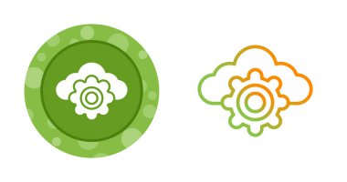 Bulut servis simgeleri ayarlandı, vektör illüstrasyonu basit tasarım