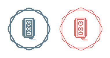 Elektrik soket vektör simgesi ayarlandı. Kablo ağ filtresi sembolü