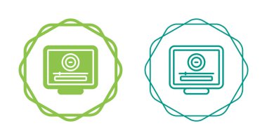 Bilgisayar Basit Simgesi, Beyaz Arkaplanda Vektör İllüstrasyonu 