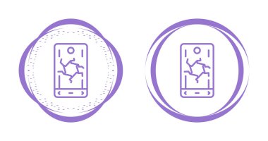 kırık akıllı telefon web simgesi vektör çizimi