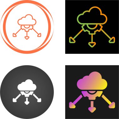 Beyaz arkaplanda izole edilmiş bulut simgeleri. vektör illüstrasyonu