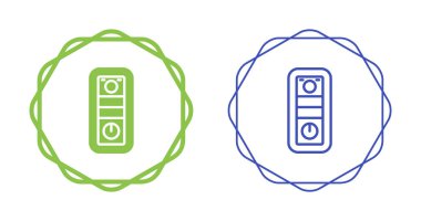 Dairesel sınırlar içinde iki tane akıllı kapı zili simgesi