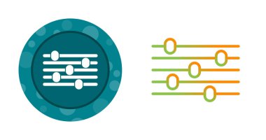Dijital kaydırıcılar mavi ve turuncu dairelerin içindeki ayarları ayarlıyorlar