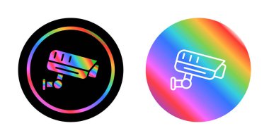 Sabit CCTV, Güvenlik Kamerası Simgeleri, Vektör Şablon Çizim Tasarımı