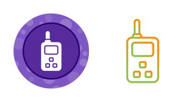 Düğmeleri olan iki renkli telsiz ikonu