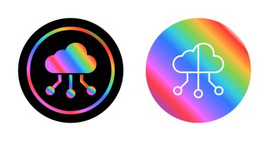 bulut hesaplama web simgesi vektör illüstrasyonu