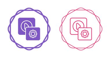 Dişliler ve çalma düğmeleri içeren iki ana simge