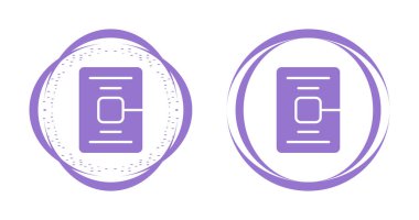 Dairesel çizgiler içinde iki mor belge simgesi