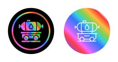 Sıvı taşımacılık için bir demiryolu tanker vagonunu temsil eden sanayi simgelerinin grafiksel çizimi.