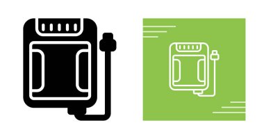 Kabloya bağlı elektrikli araç şarj istasyonu simgesi