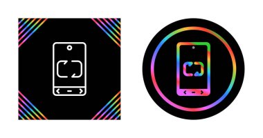 Akıllı Telefon Veri Aktarım Vektörü Simgesi. Vektör İllüstrasyonu 