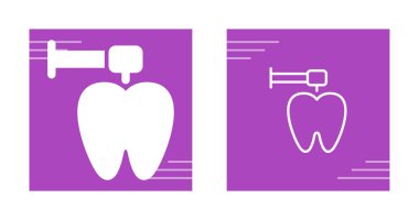 Diş kliniği logosu şablonu, diş simgesi, vektör illüstrasyonu beyaz arkaplanda izole edildi 