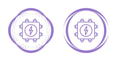 Yıldırım sembollü mor devre simgeleri