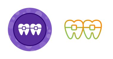 Diş kliniği logosu şablonu, diş simgesi, vektör illüstrasyonu beyaz arkaplanda izole edildi 