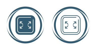 Tam ekran simge vektörü. Tam ekran işareti ve simgeye genişlet. Oklar sembolü