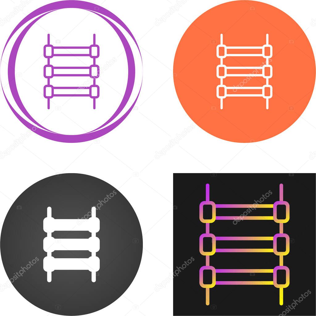 Set of track rails icons isolated on white background, vector illustration