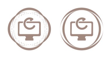 Bilgisayar ekranındaki döndürme işaretleri beyaz arkaplan üzerindeki simgeler, vektör illüstrasyonu   