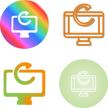 Bilgisayar Simgesi Vektör Resimleri Beyaz Arkaplanda İzole Edildi 