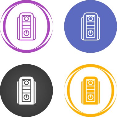 Basit bir Sistem birim simgeleri seti, donanım ve aygıtın düz tasarım çizimi, bilgisayar işareti, vektör grafikleri için durum, beyaz arkaplan üzerinde doğrusal bir desen. Vektör illüstrasyonu