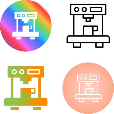 Kahve yapma makinesi simgeleri beyaz arkaplanda izole edildi