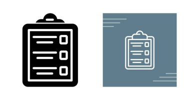 Kontrol listesi ve satırlarını gösteren pano simgesi