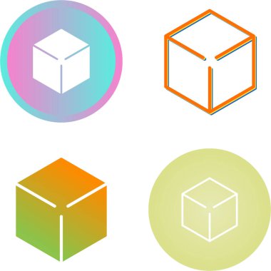 Küp vektör simgeleri beyaz arkaplan üzerine simgeleri ayarla.