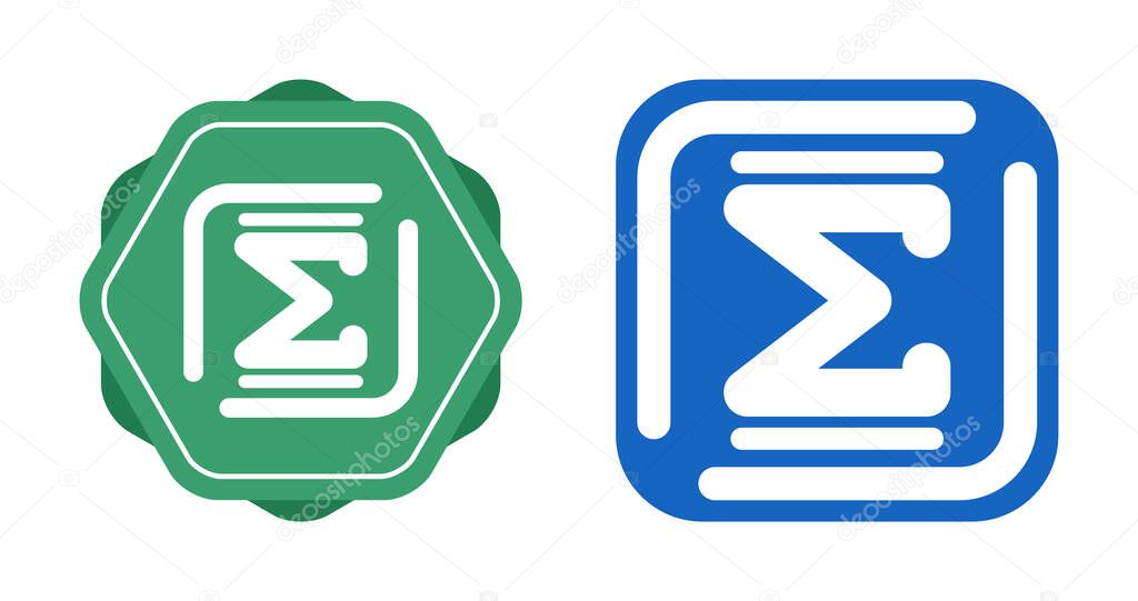 Sigma letters icons set, vector illustration