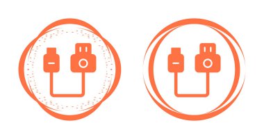 Kablo simgeleri beyaz arkaplanda izole edildi.