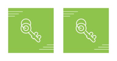 Yeşil kare arka planda iki özet anahtar