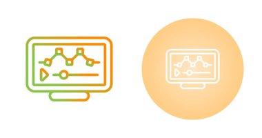 Beyaz arkaplanda grafik simgeleri olan bilgisayar monitörleri seti, vektör illüstrasyonu   
