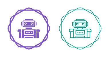 Robot simgeleri beyaz arkaplanda izole edildi