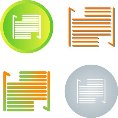 Metin hizalama simgesi, dış hat biçimi ve beyaz arkaplan